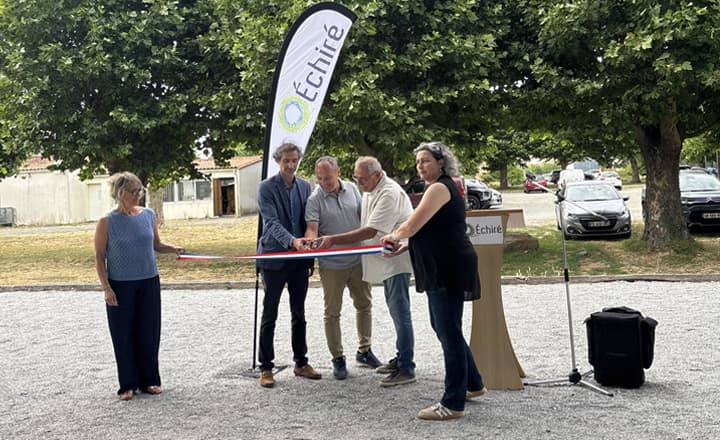 Inauguration de l&rsquo;ombrière photovoltaïque sur Boulodrome à Échiré